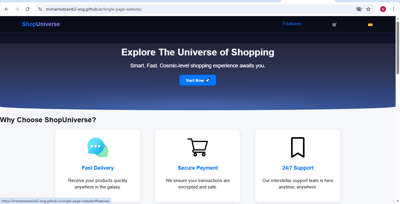 single page store — Mini Shop – Single Page Store — Single page store Arabic UI — Mini Shop hero and product grid